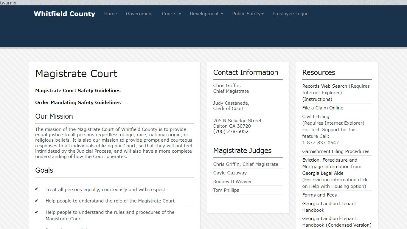 Magistrate Court - Whitfield County, Georgia